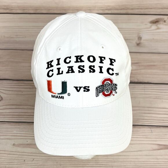 VTG Logo Athletic Miami vs Ohio State Kickoff Classic Hat White Snapback Cap - Picture 16 of 16
